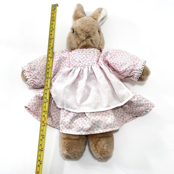 Vtg CALTOY Rachel & Baby Peach Bunnies Softsheen Plush Rabbit Stuffed Animal Toy - Picture 3 of 10